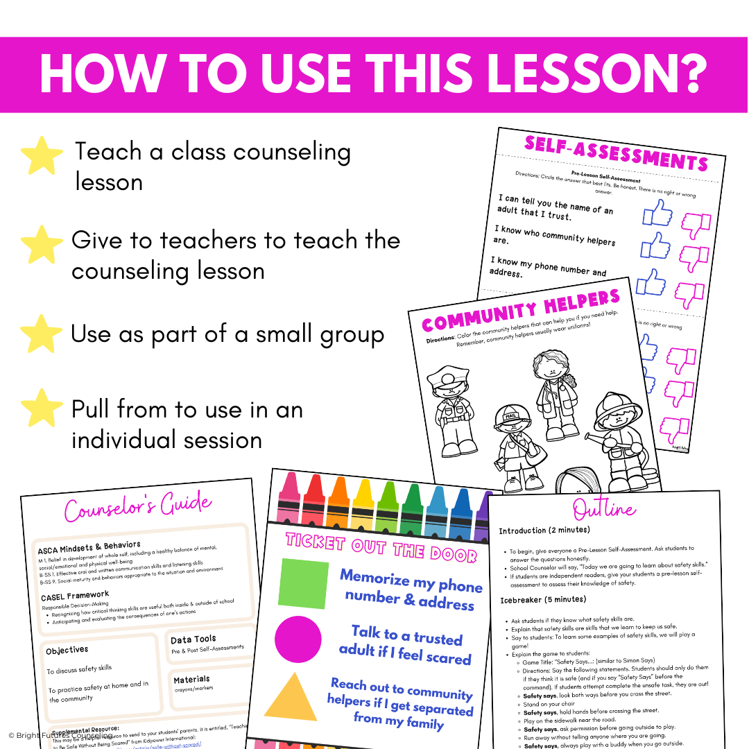 Personal Safety & Safety Awareness Lesson for Primary