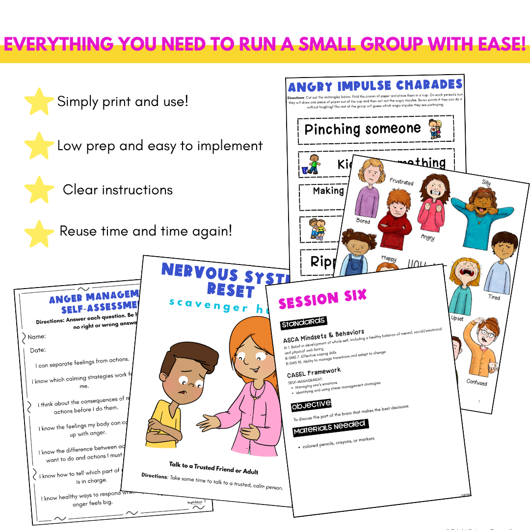 Anger Management and Coping Skills Small Group - Elementary
