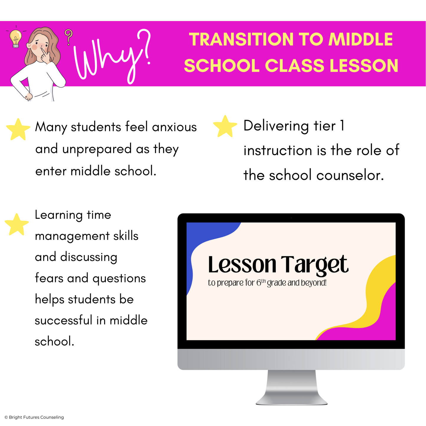 Middle School Transition Lesson-5th Grade Transition to Middle School Activities