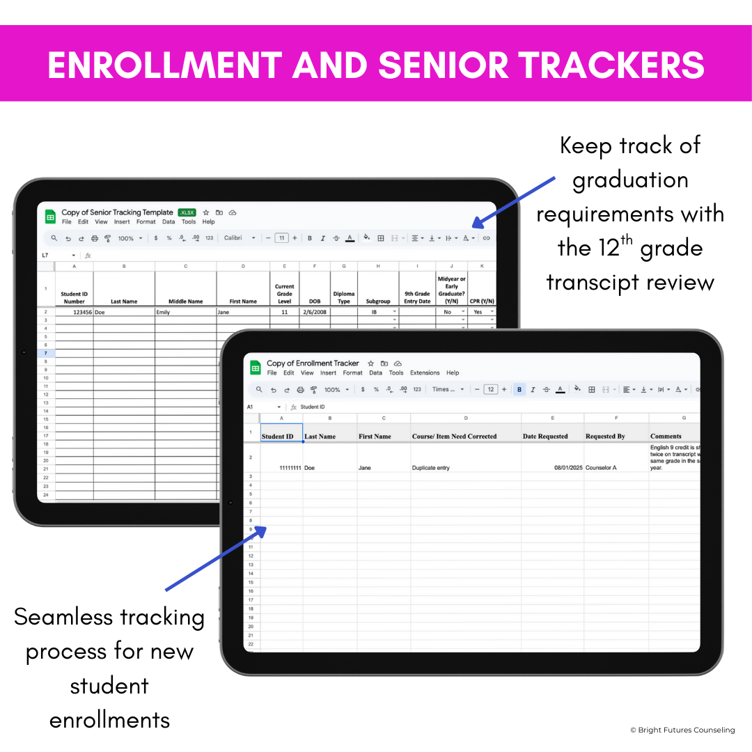 High School Counseling Opening School Year Checklist