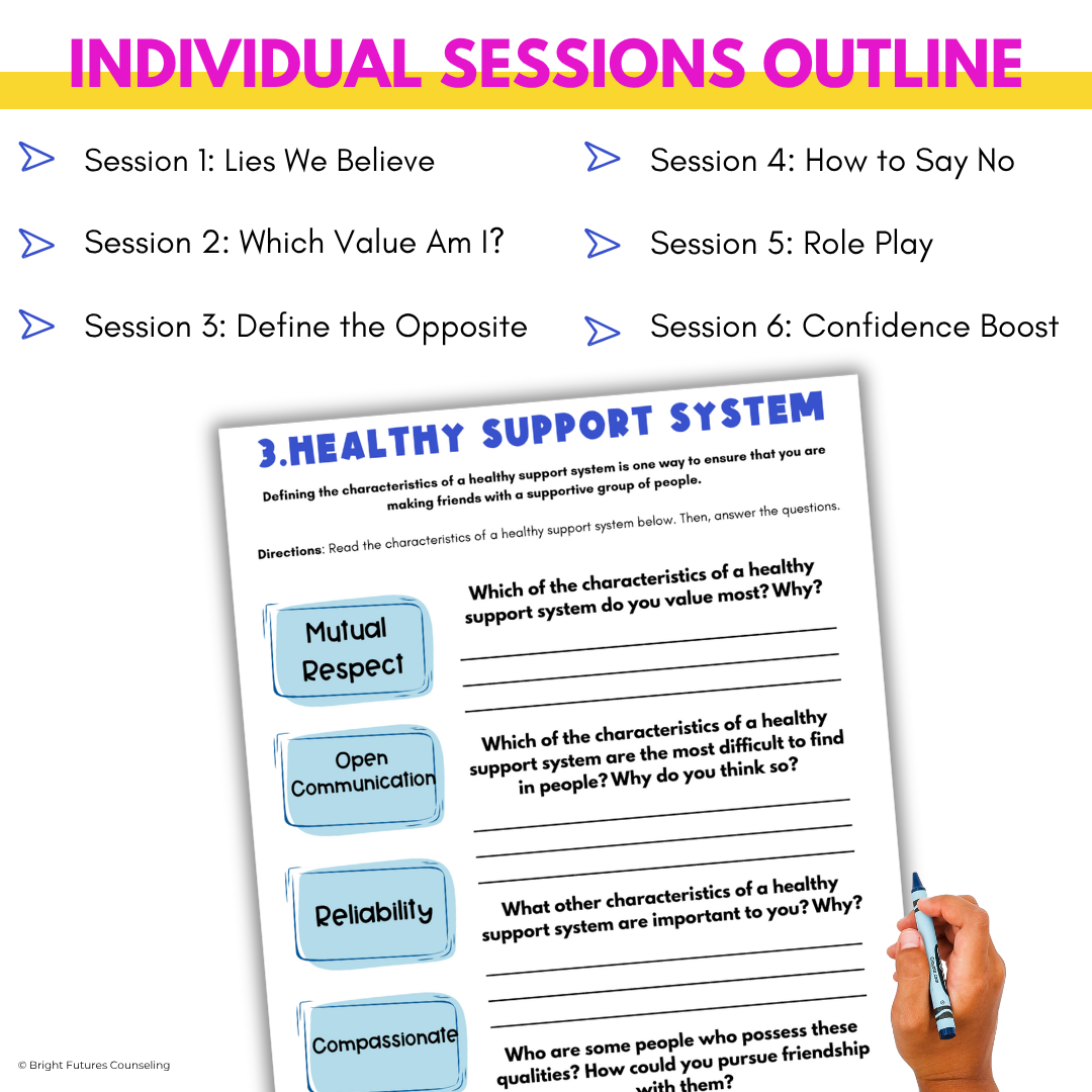 Middle School Peer Pressure Individual Counseling Lesson