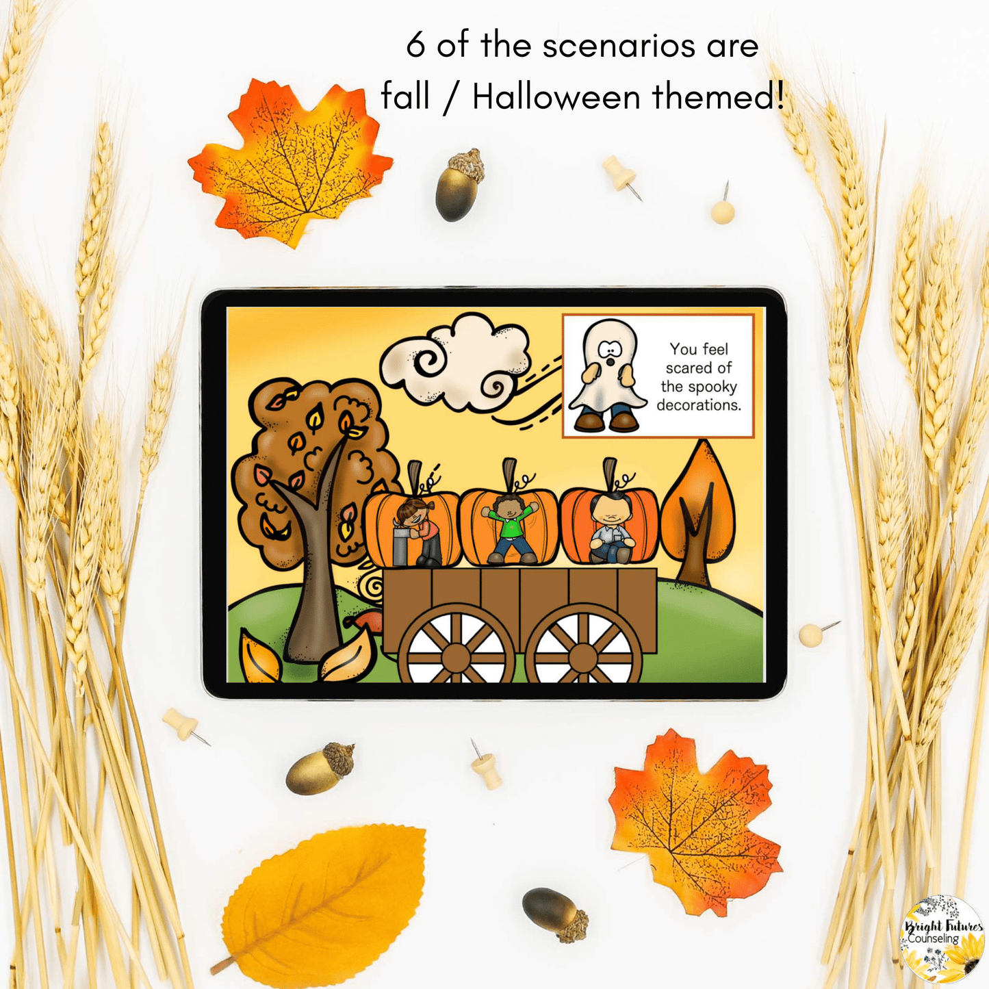 FALL Coping Strategies Digital Activity with Boom Cards & Google Slides Versions