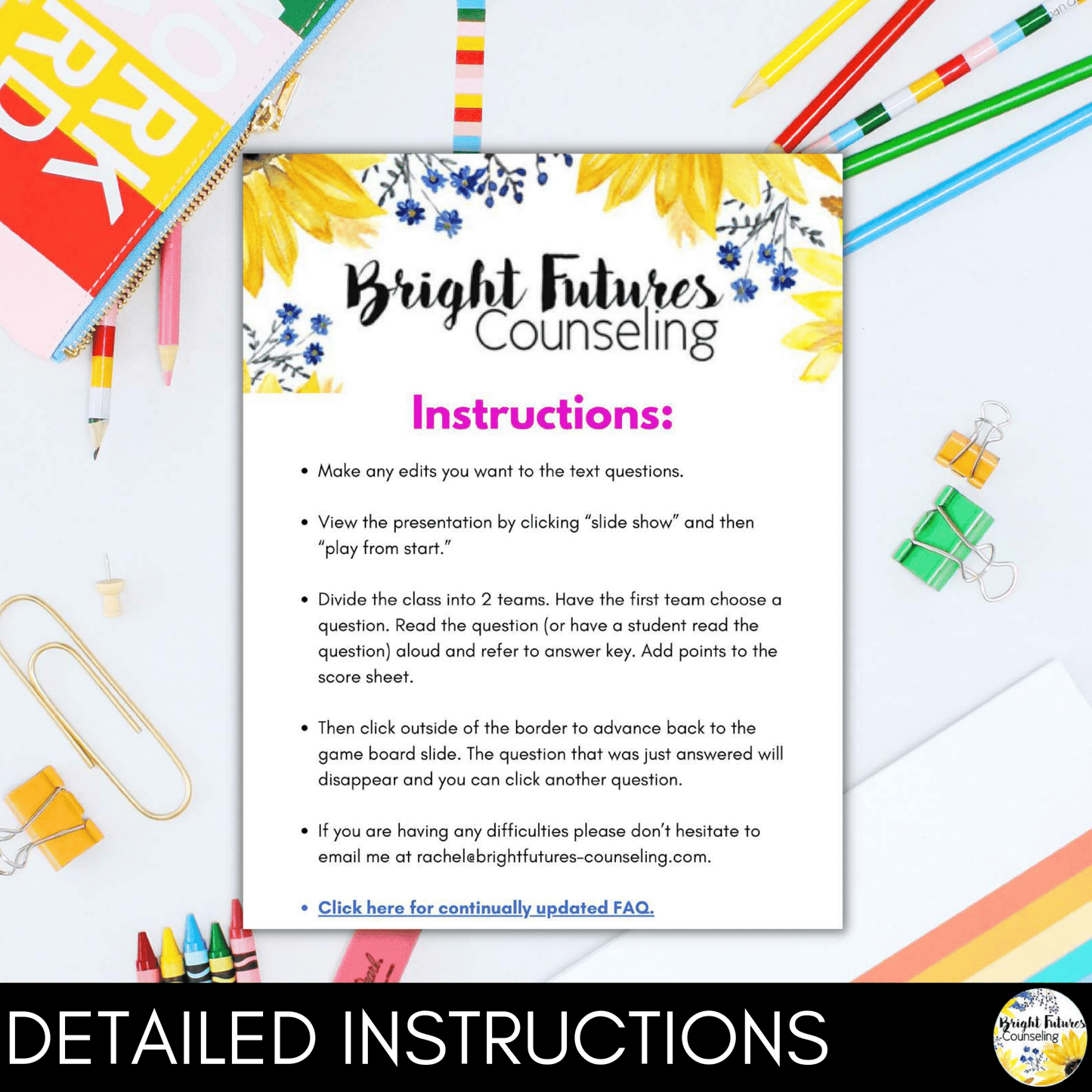 Meet the School Counselor Game Show - Meet the Counselor Template Editable Intro