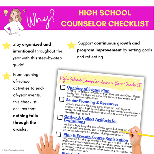 High School Counselor School Year Planning Checklist