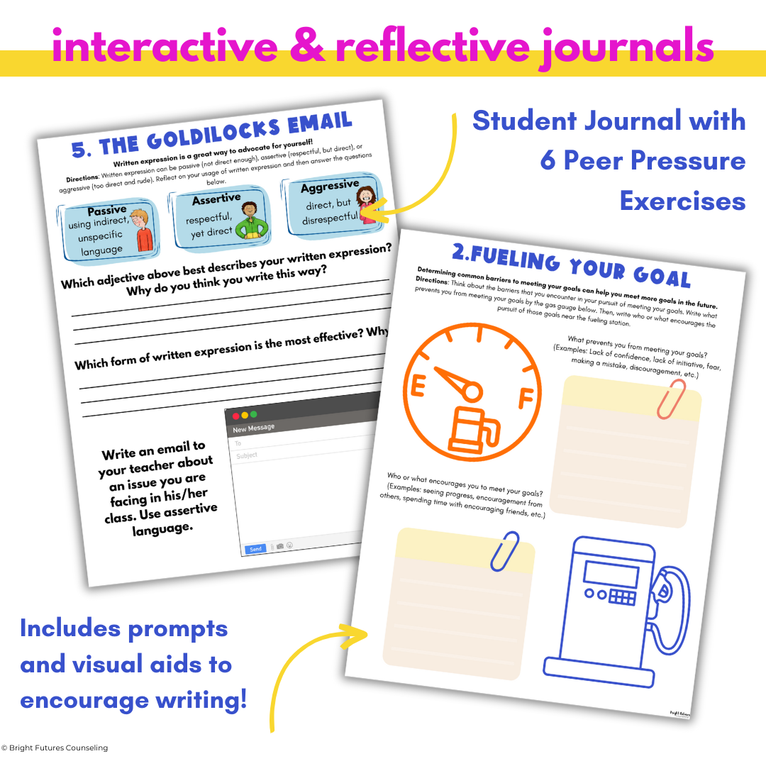 Self-Advocacy Middle School Individual Counseling - Self-Advocacy Worksheets