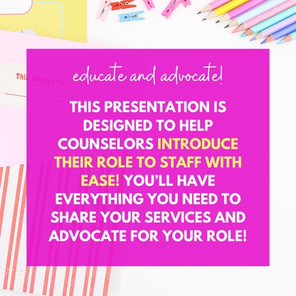 Meet the School Counselor Presentation for Staff