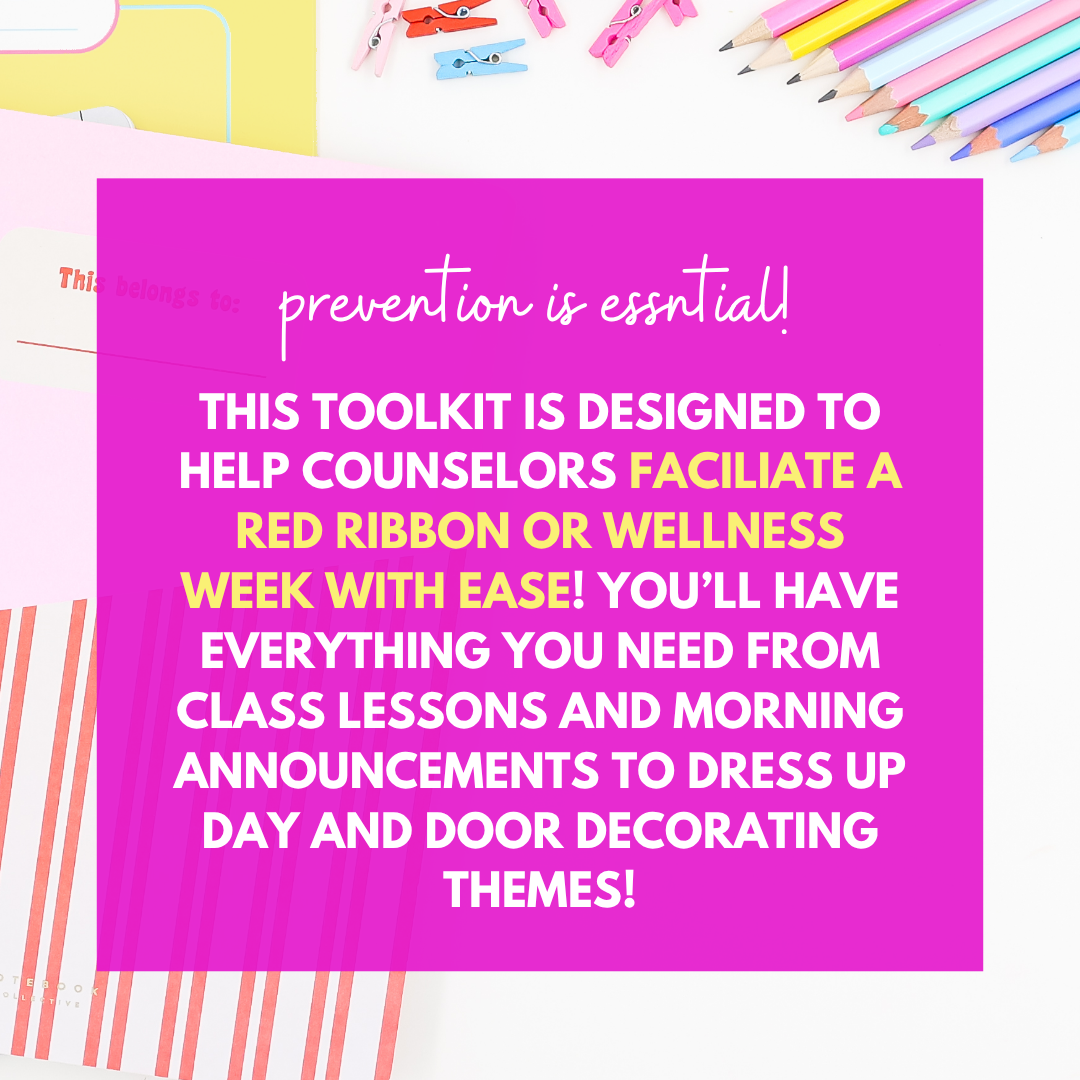 Red Ribbon Week Editable Toolkit - Wellness Week and Red Ribbon Week Activities