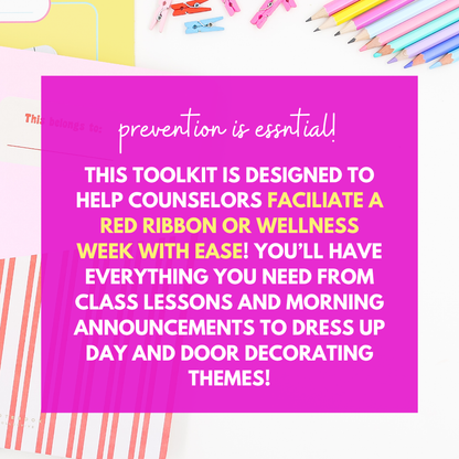 Red Ribbon Week Editable Toolkit - Wellness Week and Red Ribbon Week Activities
