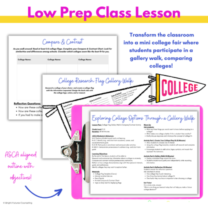 Exploring College Options High School Class Lesson + Gallery Walk