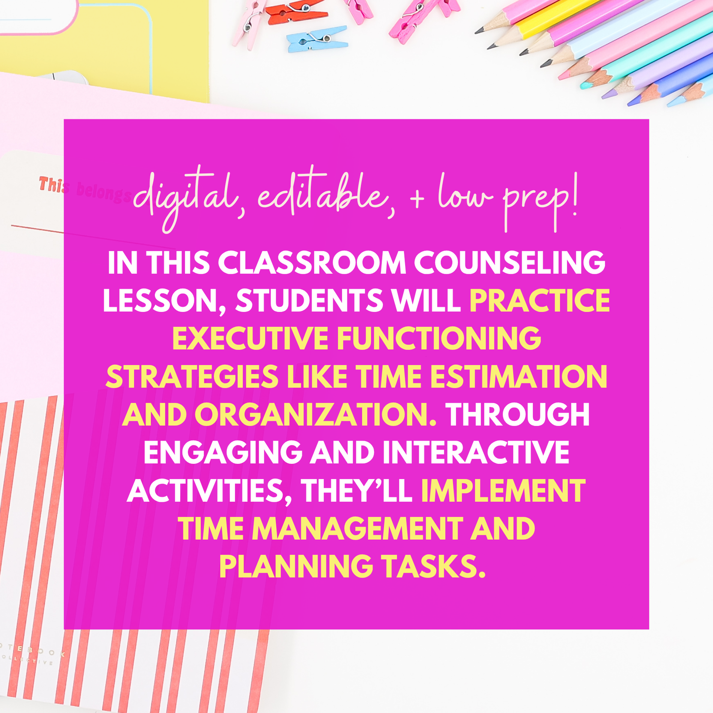 Executive Functioning Middle School Digital Counseling Lesson