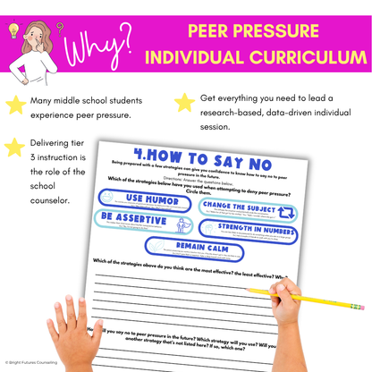 Middle School Peer Pressure Individual Counseling Lesson