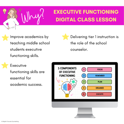 Executive Functioning Middle School Digital Counseling Lesson