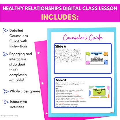 Healthy Relationships Middle School Digital Counseling Lesson