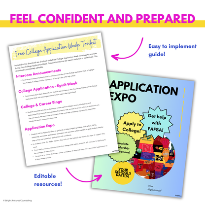 Free College Application Week Planning Toolkit for High School Counseling
