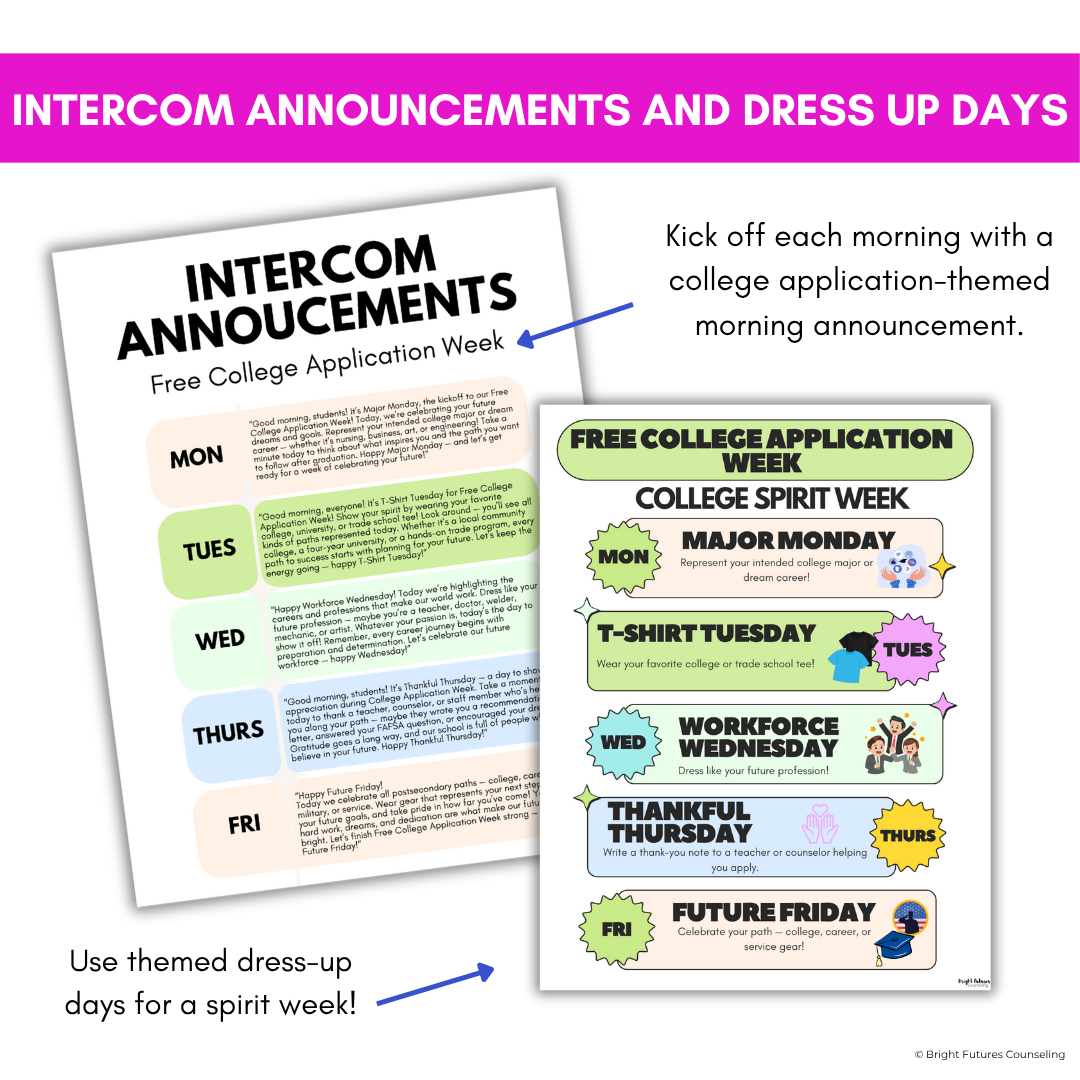 Free College Application Week Planning Toolkit for High School Counseling