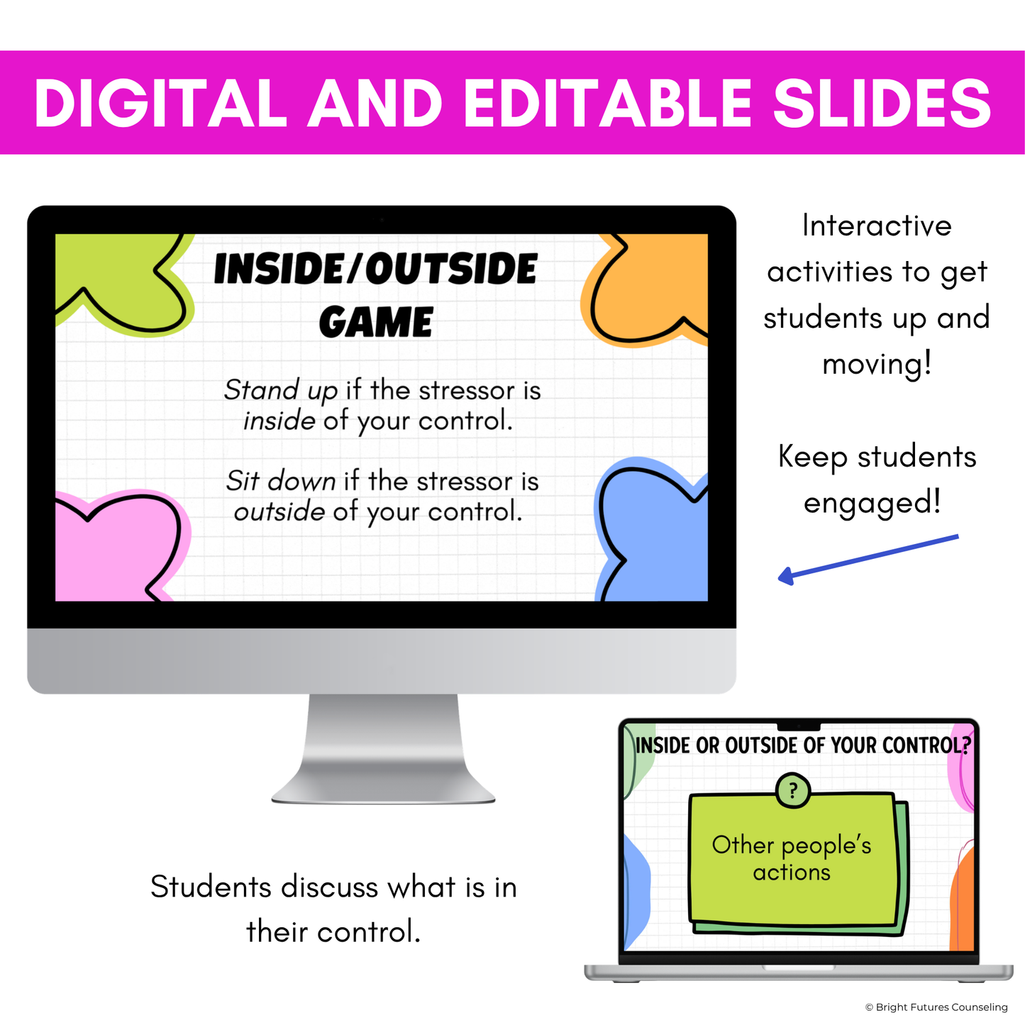Stress Management Middle School Class Lesson - Digital & Editable