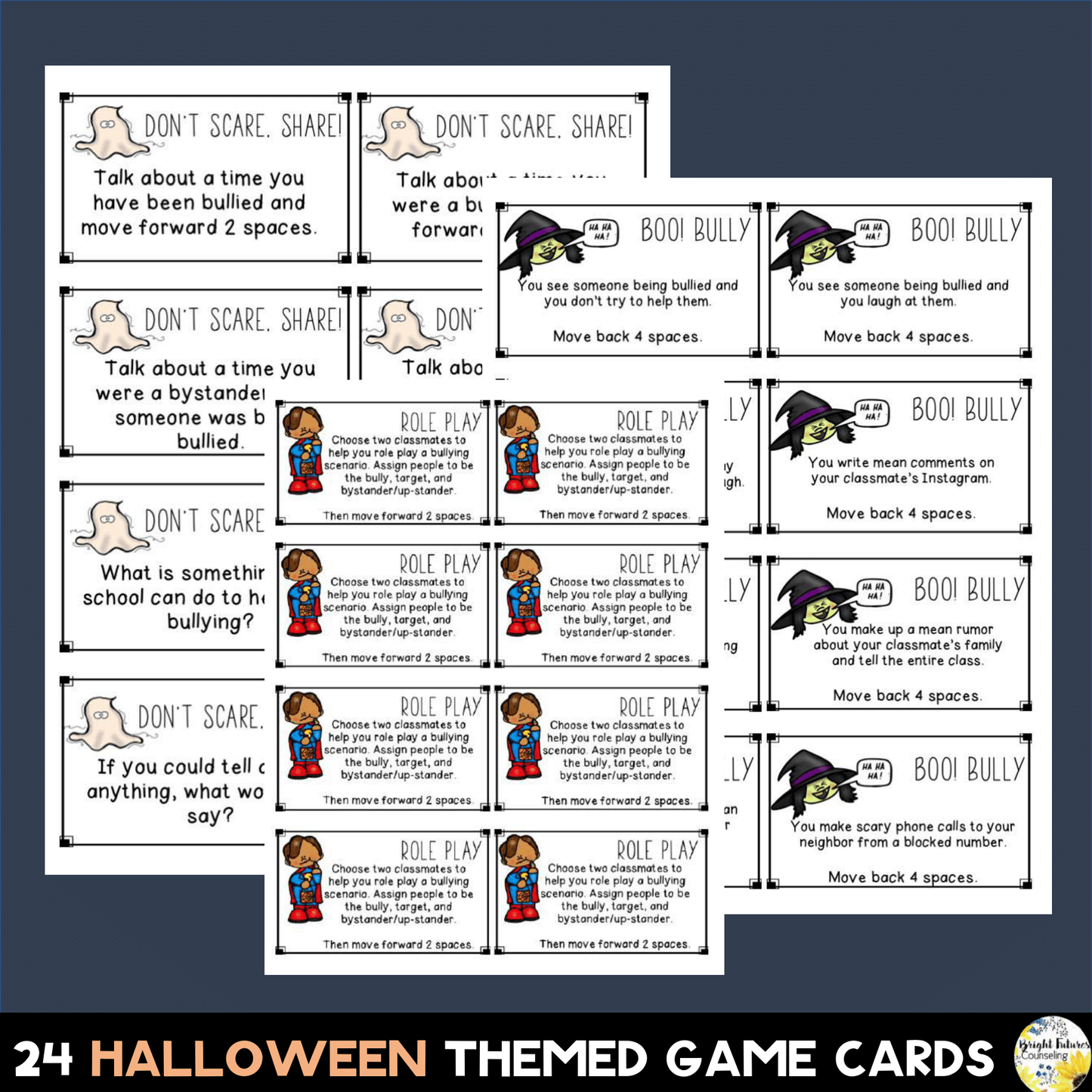 Bullying Prevention Halloween Board Game - School Counseling Fall Game