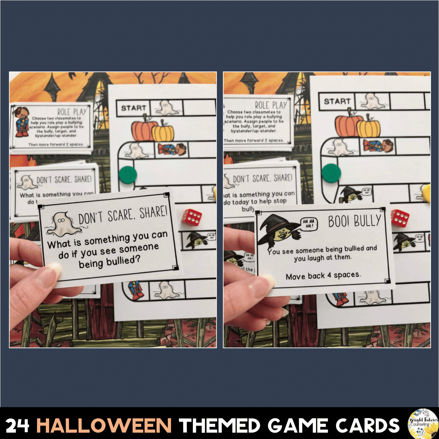 Bullying Prevention Halloween Board Game - School Counseling Fall Game