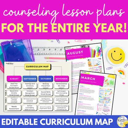 School Counseling Lesson Plans - Year Long Curriculum Map (PDF)