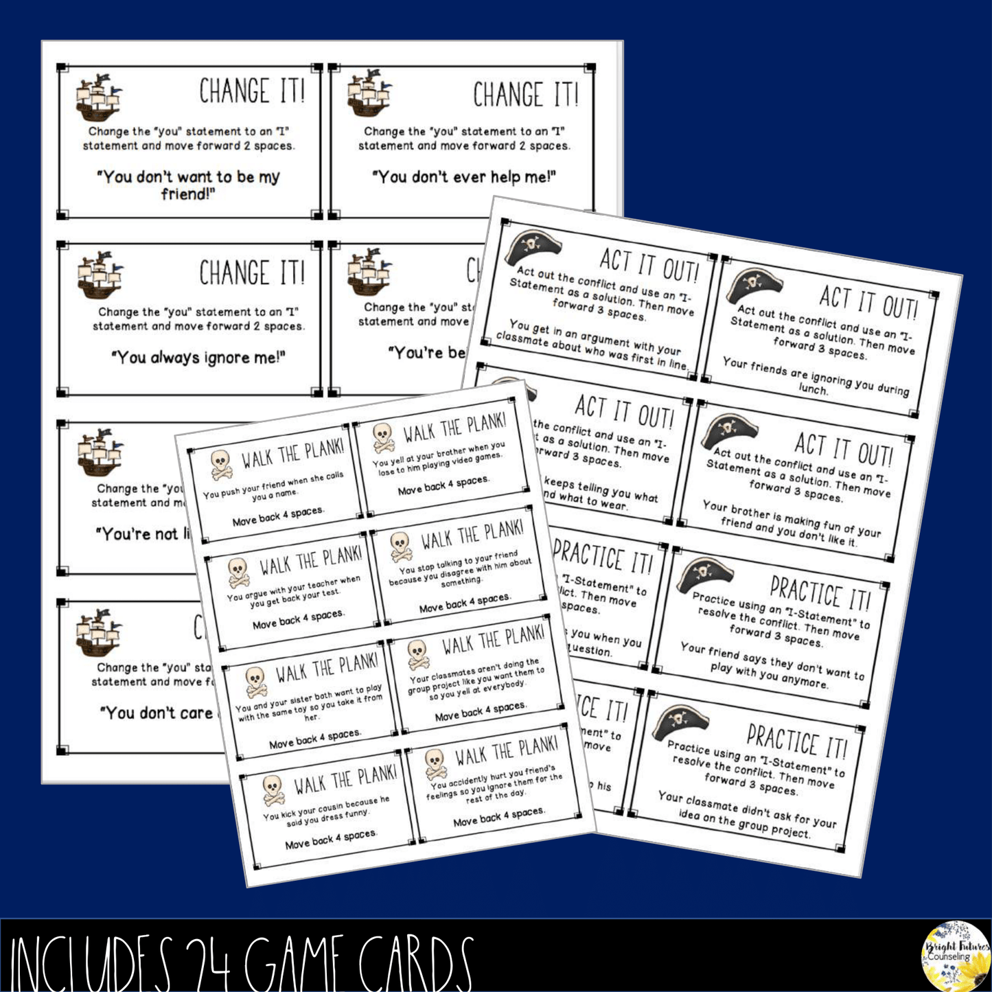 I-Statements School Counseling Board Game with Digital Version