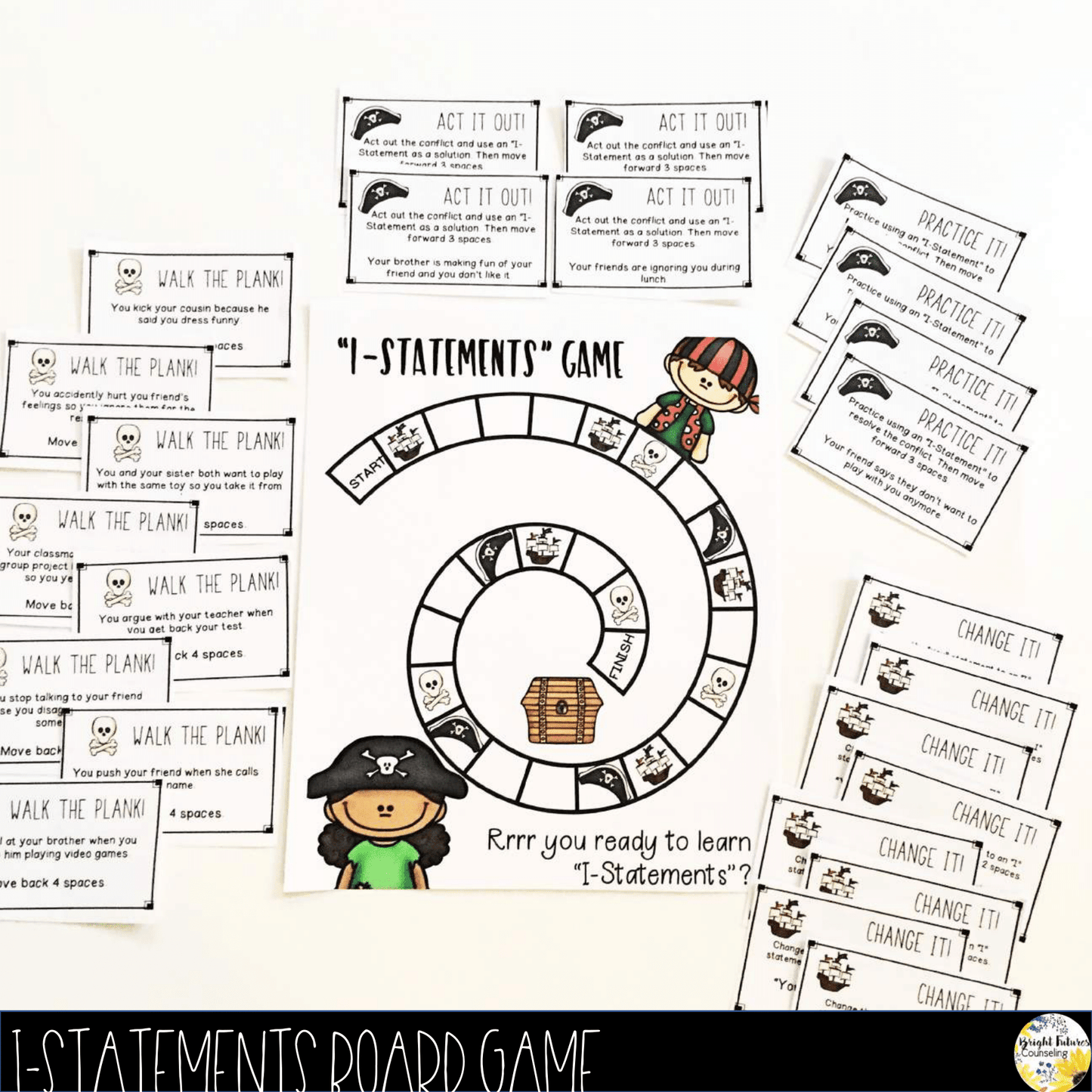I-Statements School Counseling Board Game with Digital Version