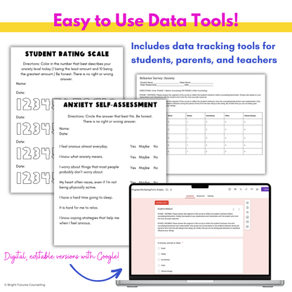 Anxiety Coping Skills Activities- Middle School Individual Counseling Curriculum