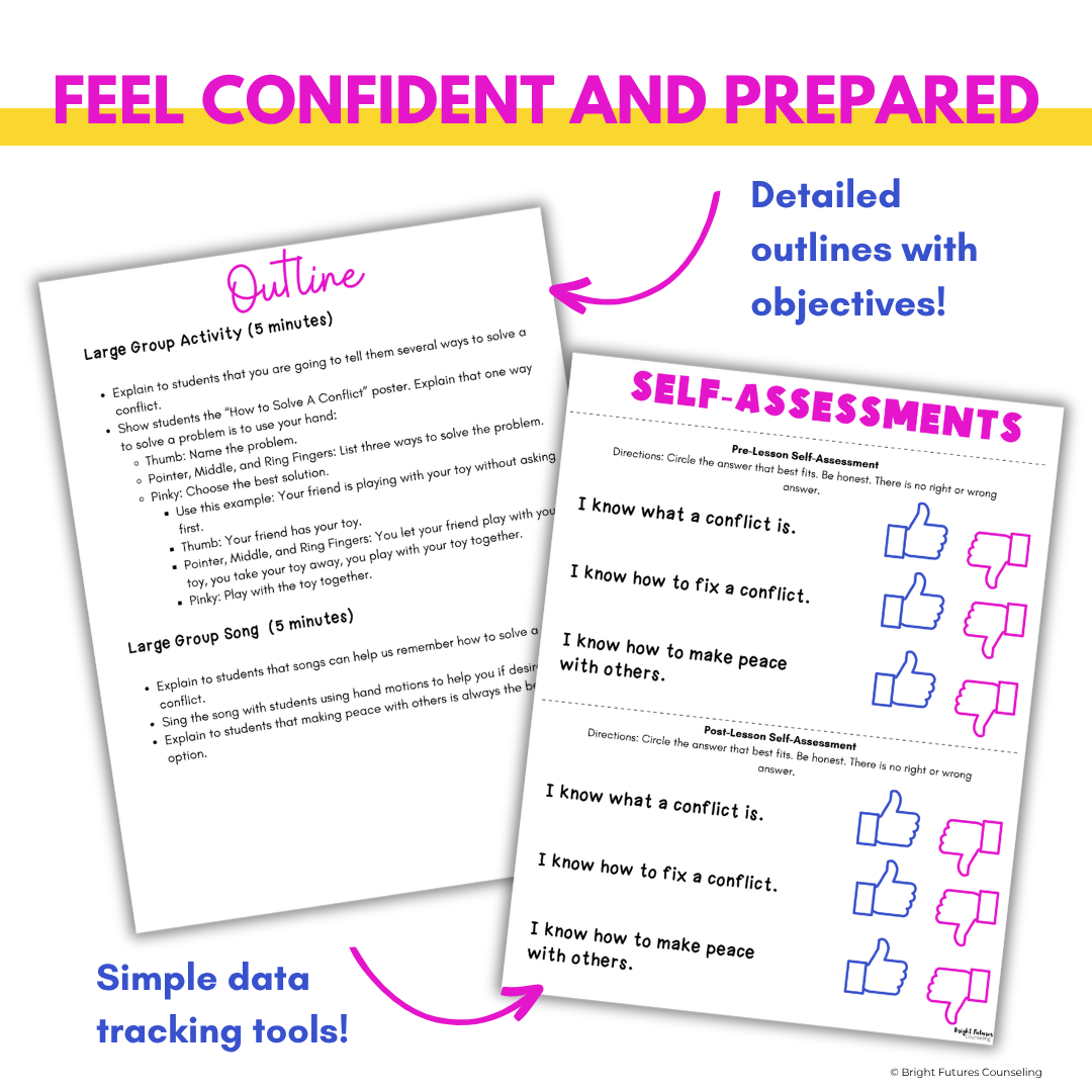 Conflict Resolution & Peacemaking School Counseling Lesson for Primary