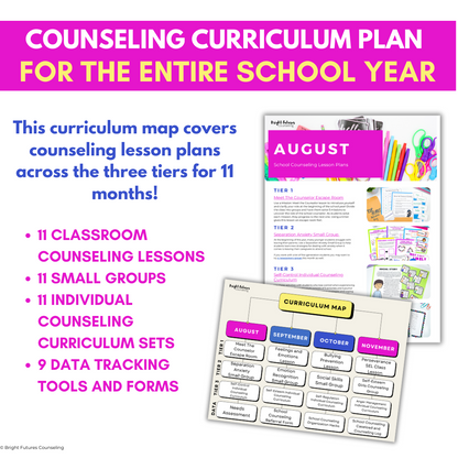 School Counseling Lesson Plans - Year Long Curriculum Map (PDF)