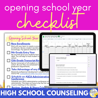 High School Counseling Opening School Year Checklist