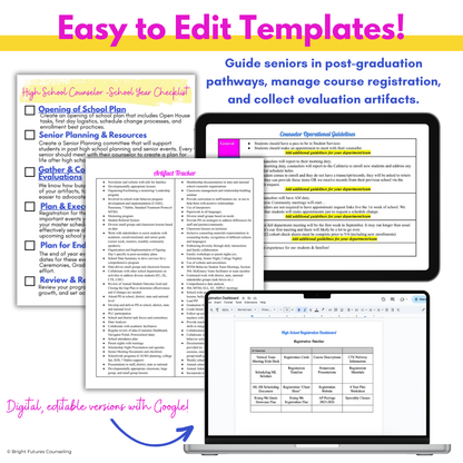 High School Counselor School Year Planning Checklist