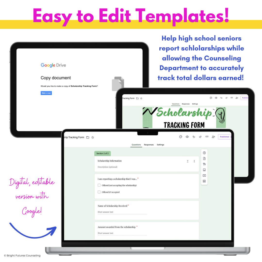Scholarship Tracker - Tools for High School Counselors