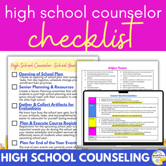 High School Counselor School Year Planning Checklist