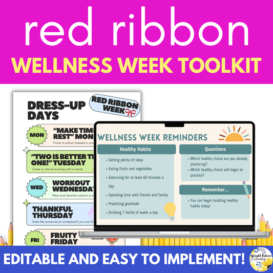 Red Ribbon Week Editable Toolkit - Wellness Week and Red Ribbon Week Activities