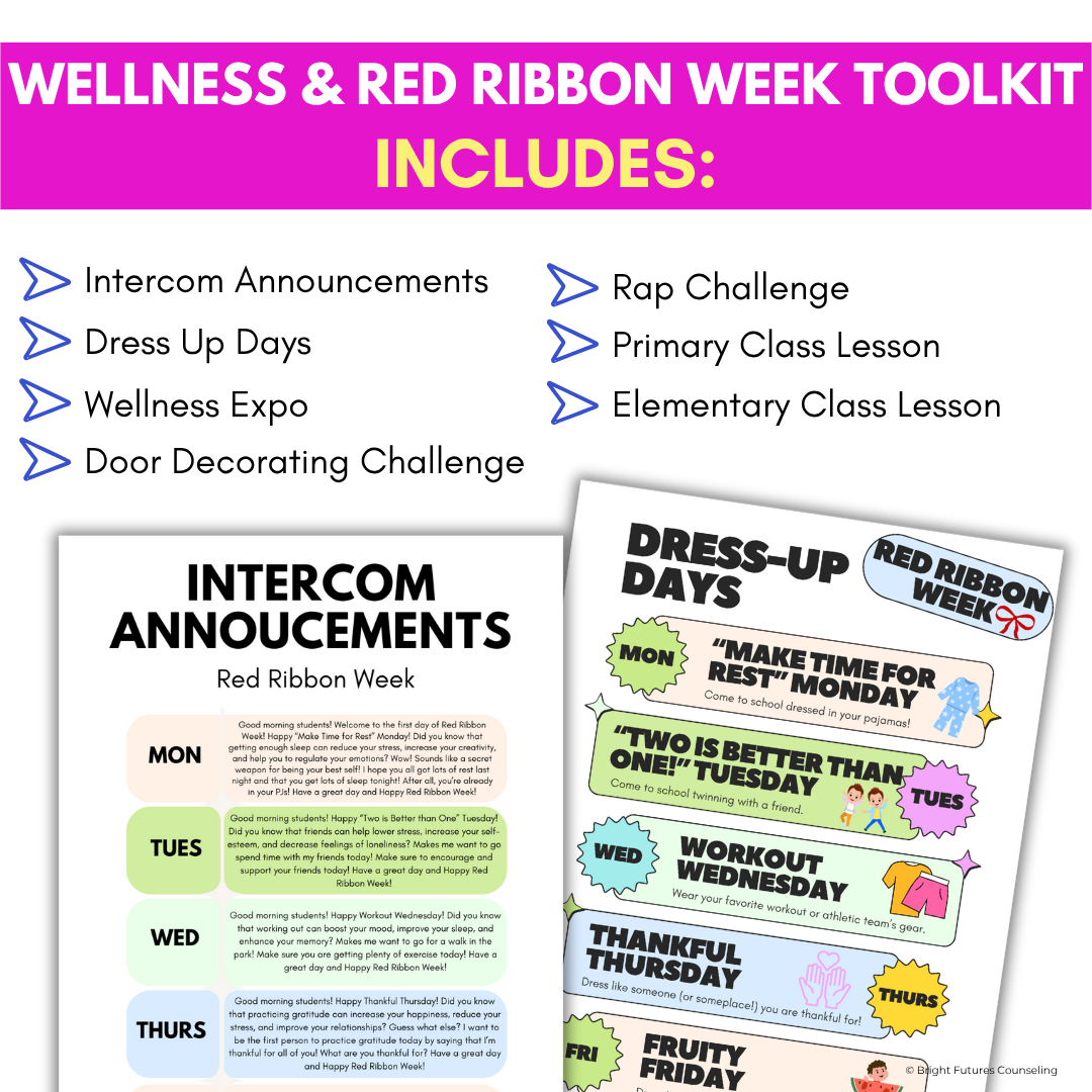 Red Ribbon Week Editable Toolkit - Wellness Week and Red Ribbon Week Activities