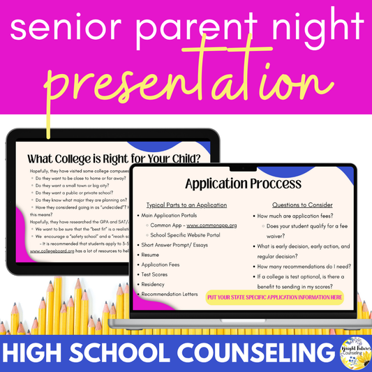 High School Senior Parent Night Presentation - Tools for High School Counselors